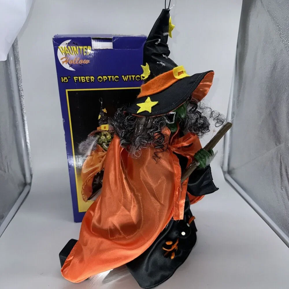 VINTAGE Fiber Optic Halloween Witch Light‎ Up Lamp Decor 18